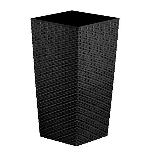Macetas de tamaño grande, de la marca CrazyGadget, 2 unidades, plástico, negro, 26.6L
