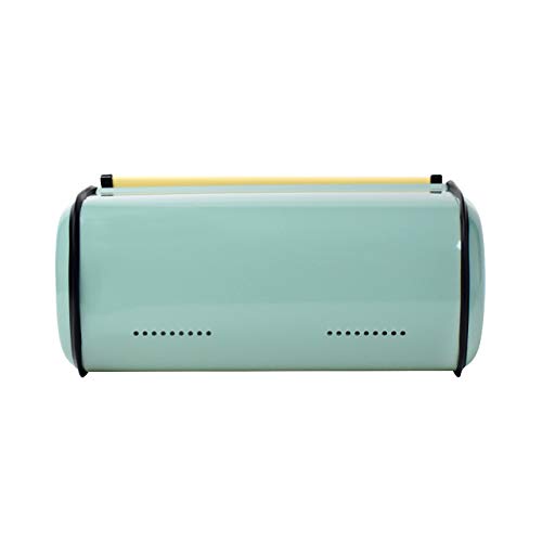 Magiin - Panera de metal con tapa deslizante, recipiente para almacenamiento, perfecta para cocina, hogar, cocina, fiesta, hotel, restaurante azul
