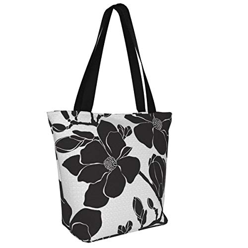 Magnolia Ramas Bucket Tote, Artistic Bucket Bag, Beach Bags Tote con cierre de cremallera para mujeres Grandes regalos para mujeres