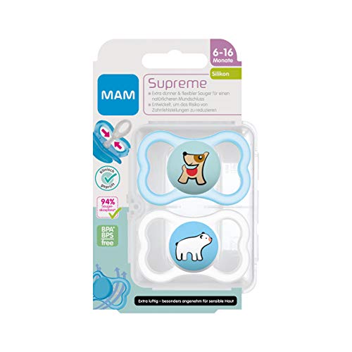 MAM 7199741120 Supreme - Silicona (6-16 boy, 17,45 g), color azul
