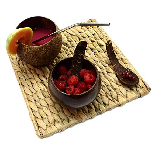 Mama Tura Coconut Cups | 2 Grandes Coco Cuencos de Postre, Vidrio de cóctel Beach Party Hawaii | 100% Natural, 2 Unidades