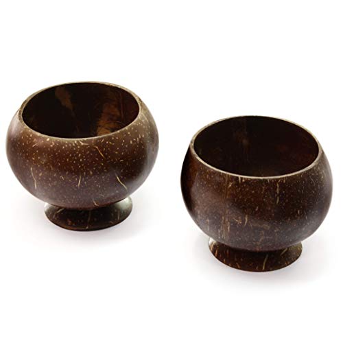 Mama Tura Coconut Cups | 2 Grandes Coco Cuencos de Postre, Vidrio de cóctel Beach Party Hawaii | 100% Natural, 2 Unidades