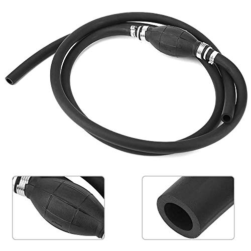 Manguera de Combustible Goma Universal 8mm Línea de Asamblea Fuera de Borda para Coche Barco Marino, Negro, Bomba de Mano de Gasolina y Diésel para Coche, Barco Marino