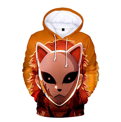 MANSPYF Sudaderas con Capucha Fantasmas De La Hoja Estufa Puerta Carbón Carbón Anime Alrededor De Suéter con Capucha De Impresión 3D @ XXXL_Foto Color