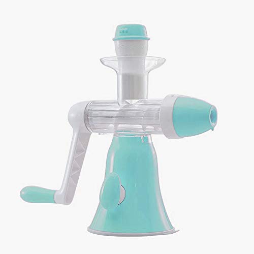 Máquina De Helado De Frutas Manivela Exprimidor Plástico Tapas Con Orificio De Llenado,Bricolaje Para Niños En Familia,Resistencia A Altas Temperaturas Lavable,Azul