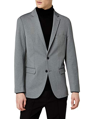 Marca Amazon - MERAKI Blazer Hombre, Gris (Grey Marl), 54, Label: 44