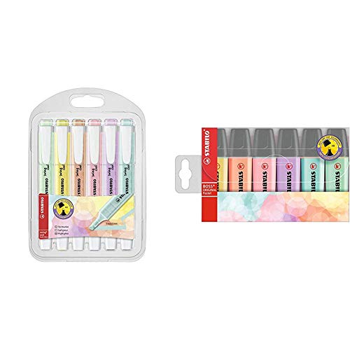 Marcador pastel STABILO swing cool Estuche con 6 colores + STABILO BOSS Original PASTEL Marcador Estuche 6 colores