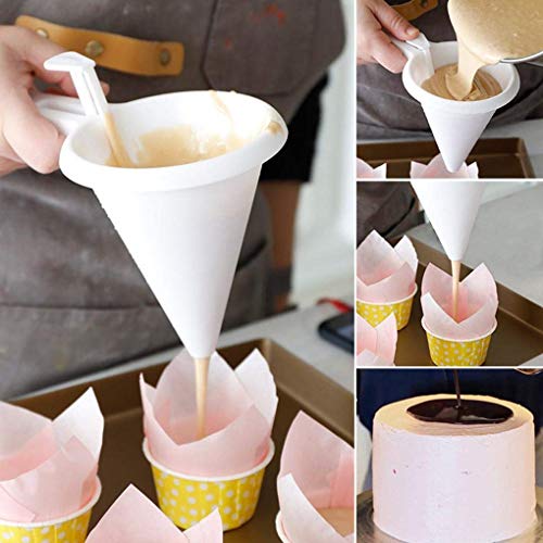 Mariisay Hand Adjustbale Chocolate Cake Cream Funnel Batter Dispenser Hornear Decoración Herramientas Cocina Panadería Suministros Venta Inicio Uso Diario Producto (Color : Colour, Size : Size)