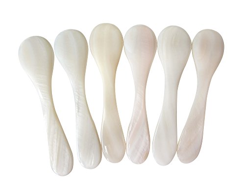 Marycrafts Juego De 6 Cuchara De Concha De Nácar Para Caviar Huevos Pescado