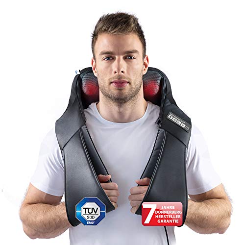 Masajeador Cervicales Espalda Electrico Cuello con Calor 2 Masajes en 1 Shiatsu / Acupresion Donnerberg- calidad alemana 7 Años de Garantía
