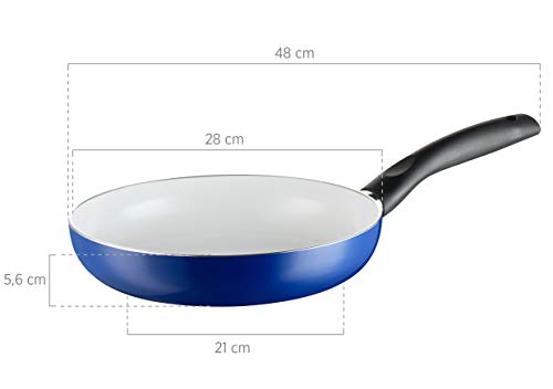 Mäser Serie Harriot - Sartén antiadherente de aluminio con revestimiento Ilag Ceramic Cremé, azul, 28 cm