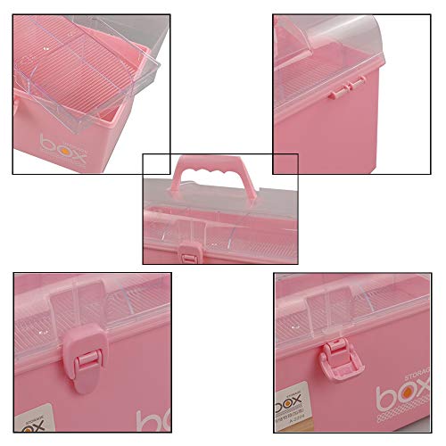Mayish Botiquin de Primeros Auxilios Pequeño Caja de Medicamentos Botiquin Medico Caja Maquillaje Botiquín Metalico Caja Metalica de Plástico Pequeña Con Tapa, Color Rosa, 1 Paquete
