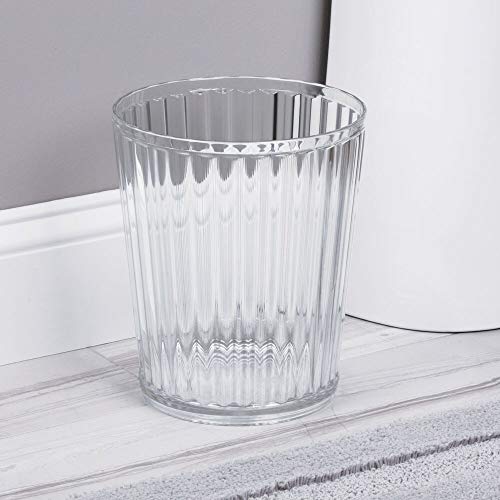 mDesign Cubo de Basura acrílico Papelera de Oficina, Cocina o baño – Papelera de diseño Transparente