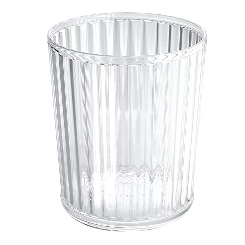 mDesign Cubo de Basura acrílico Papelera de Oficina, Cocina o baño – Papelera de diseño Transparente