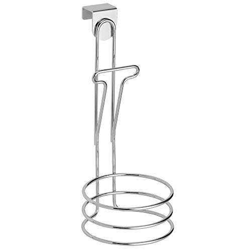 mDesign Organizador de baño - Soporte para secador de Pelo sin Perforaciones en Color Cromado - Ideal también para Plancha Pelo