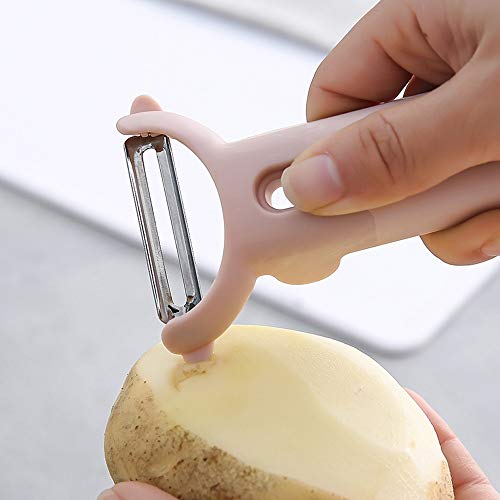 MED Patata multifuncional cuchillo de pelado Domésticos de Cocina Policía de la fruta y el cuchillo de cepillado vegetal de Apple raspado Peeler Cuchillo pelador (Color : Blanco)