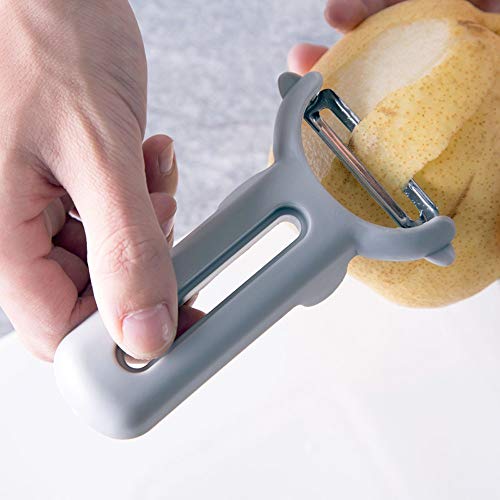 MED Patata multifuncional cuchillo de pelado Domésticos de Cocina Policía de la fruta y el cuchillo de cepillado vegetal de Apple raspado Peeler Cuchillo pelador (Color : Blanco)