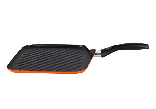 Megafeas Valencia Asador Antiadherente Bicapa Reforzado, Naranja, Centimeters