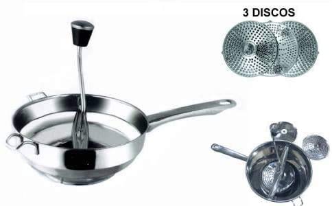Menaje-Del-Hogar - Pasapurés de 3 Discos de Acero Inoxidable