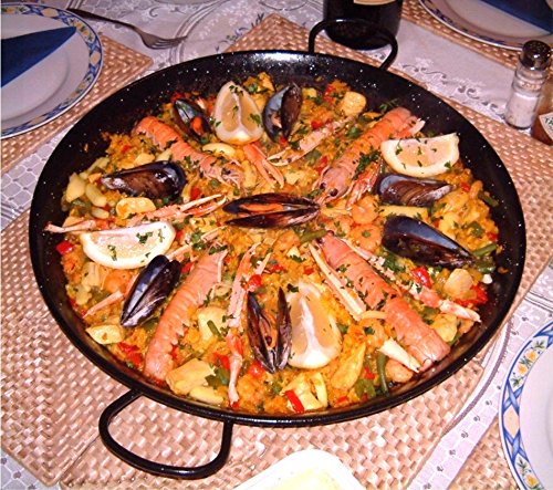 Menax - Paellera - Acero Esmaltado Vitrificado - 34 cm - Hecho en España
