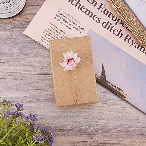 Mengger 12Pcs cajas de cartón kraft pequeñas regalo caja de joyas con tapa Rectángulo de Kraft Marrón para Exhibición de Regalos de Anillo de Collar 9x7x3 cm