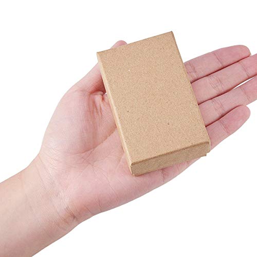 Mengger 12Pcs cajas de cartón kraft pequeñas regalo caja de joyas con tapa Rectángulo de Kraft Marrón para Exhibición de Regalos de Anillo de Collar 9x7x3 cm