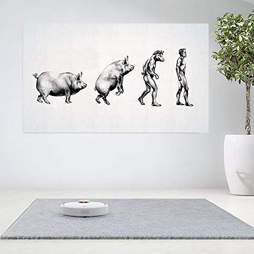 Mengyun Store Human Evolution Wall Art Canvas Painting Poster and Prints Wall Pictures Impresión En Lienzo para Pintar para La Decoración De La Sala De Estar Sin Marco A69 (40X50Cm)