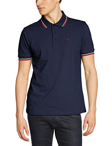 Merc of London Card Polo Shirt, Bleu (Navy/Red), XL para Hombre