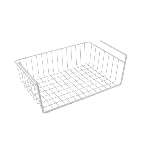 Metaltex MY-MUG Colgador de cocina para 10 tazas, color plateado + Estante intermedio, Blanco, 40 cm