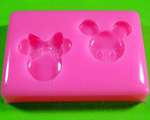 Mickey y la cara del ratón de Minnie Molde de silicona para la torta de Decoración Pastel de Cupcake Toppers Glaseado Sugarcraft Tool por Fairie Blessings