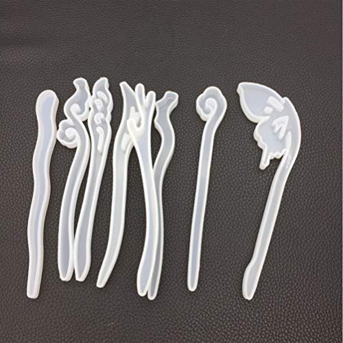 MILISTEN 8 Piezas Moldes de Joyería de Resina Moldes de Silicona para Joyería Horquillas para Joyería Moldes para Manualidades de Bricolaje Fabricación de Joyas (Estilo Mixto)