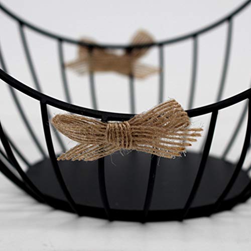 Milisten - Cestas de Huevos de Granja rústicas Decorativas de Hierro para decoración del hogar con asa para baño, Dormitorio, Cocina, Color Negro