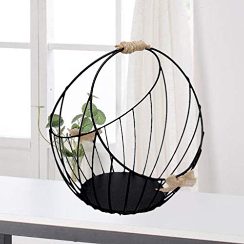 Milisten - Cestas de Huevos de Granja rústicas Decorativas de Hierro para decoración del hogar con asa para baño, Dormitorio, Cocina, Color Negro