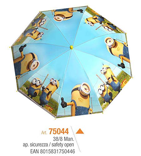 Minions Paraguas Infantil 38/8 Man de Paraguas Clásico, 80 cm, Multicolor
