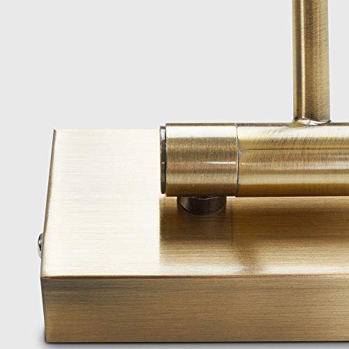 MiniSun - Aplique de pared para cuadros con doble bombilla – Latón antiguo - Iluminación interior - Lámpara para cuadros - Aplique pared vintage