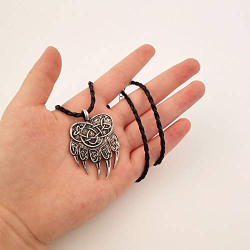 MINTUAN Veles Sello Slavic Bear Claw Print Charm Lewis Colgante Collar Antiguo Colar Odin 's símbolo de la joyería vikinga nórdica