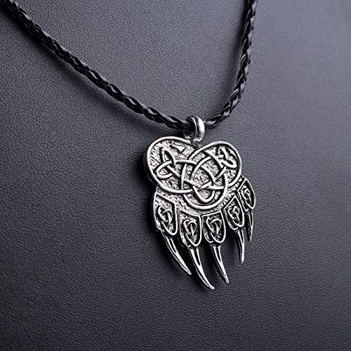 MINTUAN Veles Sello Slavic Bear Claw Print Charm Lewis Colgante Collar Antiguo Colar Odin 's símbolo de la joyería vikinga nórdica