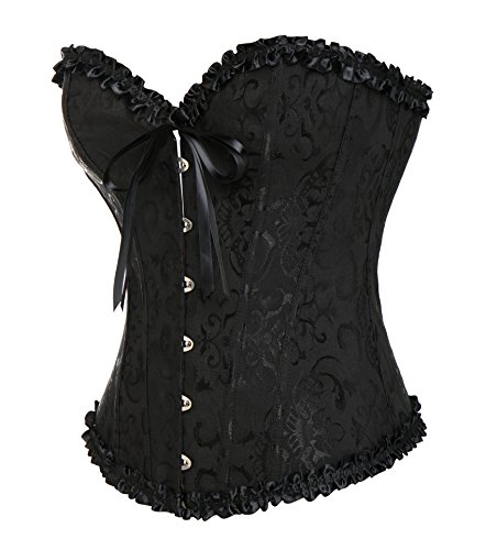 MISS MOLY Corsét|Mujer Vintage Overbust Corsés y Bustiers Modeladora Cintura Encaje Lazo Design Clásico Color M/ES38~40(Bust89~94 Waist70~75)