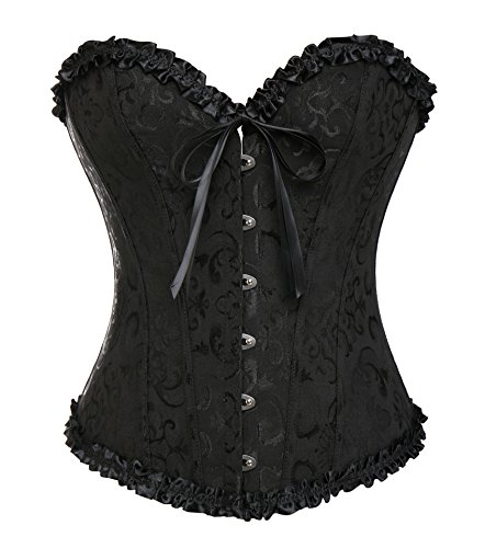 MISS MOLY Corsét|Mujer Vintage Overbust Corsés y Bustiers Modeladora Cintura Encaje Lazo Design Clásico Color M/ES38~40(Bust89~94 Waist70~75)
