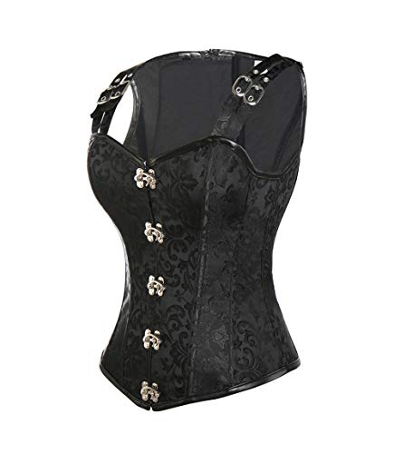 MISS MOLY Sexy Corsés para Las Mujeres Corset Bustiers Gótico Vintage Steampunk Brocado Corsé Satén Bone Corpiño de Encaje Lencería