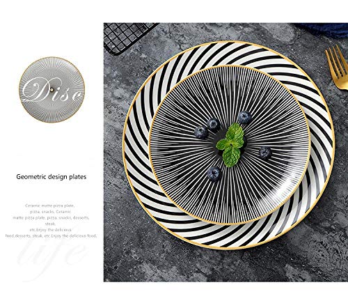 mkjia 6 Inch vajillas Completas Modernas Set de 3 Piezas vajilla Porcelana Adecuado para Familia, Restaurante, Banquetes vajillas Diario, Filete, Ensalada de Frutas, Fideos vajillas