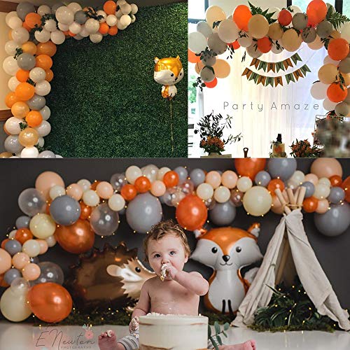 MMTX Decoraciones de Fiesta de, Feliz Cumpleaños Ballon Banner, para niña Pequeña Fiesta de Cumpleaños de Dama de niño, Boda (Naranja)
