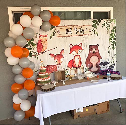 MMTX Decoraciones de Fiesta de, Feliz Cumpleaños Ballon Banner, para niña Pequeña Fiesta de Cumpleaños de Dama de niño, Boda (Naranja)