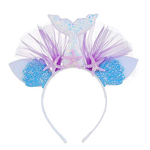 MMTX Faldas Tutu Tul Costume Regalo para Niñas Disfraces Sirena Cosplay Fiesta Danza Faldas 6 Piezas Sirena Joyas Set Sirena Diadema Collar Pulsera Anillo Pendiente para 3-8 Años Niñas Cumpleaño (M)
