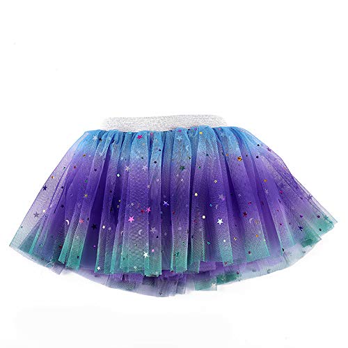 MMTX Faldas Tutu Tul Costume Regalo para Niñas Disfraces Sirena Cosplay Fiesta Danza Faldas 6 Piezas Sirena Joyas Set Sirena Diadema Collar Pulsera Anillo Pendiente para 3-8 Años Niñas Cumpleaño (M)