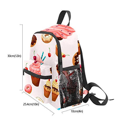 Mochila escolar para niños y niñas, bolsa de viaje para estudiantes, bolsa de viaje, bolsa de viaje, casual, organizador de mochila para regalo, deliciosos postres de fondo