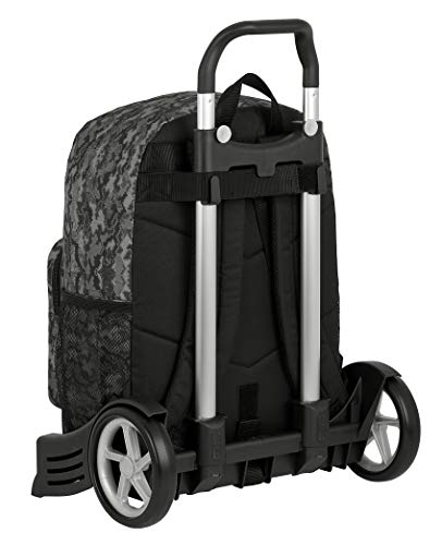 Mochila Safta 754 Espalda Ergonómica con Carro Safta Evolution de Batman Night, 320x140x430mm, Gris/Negro