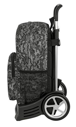 Mochila Safta 754 Espalda Ergonómica con Carro Safta Evolution de Batman Night, 320x140x430mm, Gris/Negro