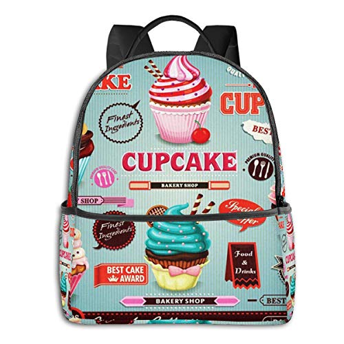 Mochilas Escolares Bolsa Daypack Mochila Tipo Casual para Niños y Niñas para Portátiles y Netbooks Bizcocho de Muffin Cupcake Party