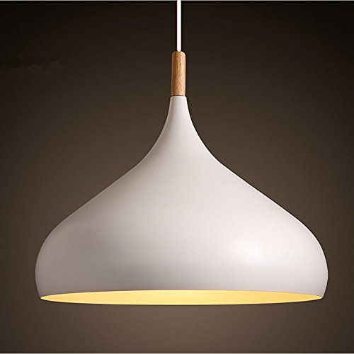 Moderna Industrial Colgante de Luz, E27 Retro Lámpara de Techo Iluminación Decorativa, Vintage Metal Pantallas de Iluminación para Loft Restaurante Coffee Bar (Blanco)